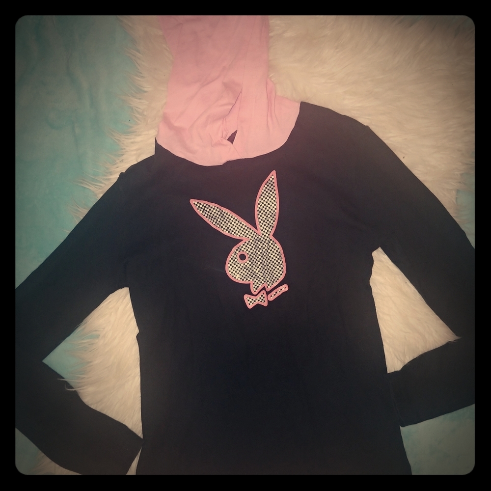 Playboy bunny hooded shirt